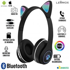 Fone Bluetooth LEF-1019 Lehmox - Preto